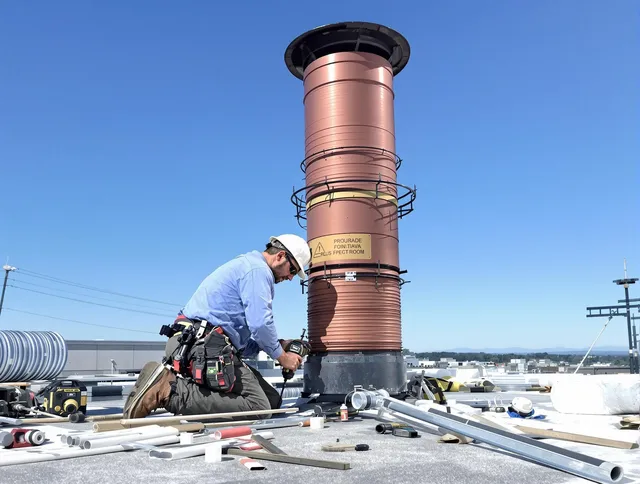 Installed chimney liner by Meriden Chimney Sweep in Meriden, CT