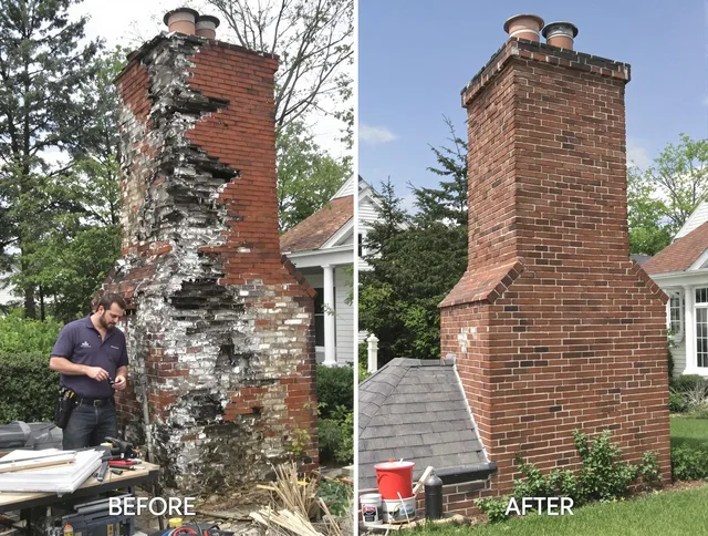 Meriden Chimney Sweep performing a full chimney restoration in Meriden, CT