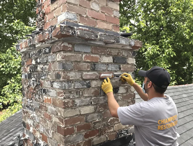 In-progress chimney restoration by Meriden Chimney Sweep in Meriden, CT