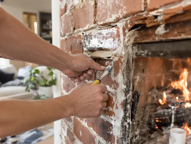 Routine fireplace repair by Meriden Chimney Sweep in Meriden, CT